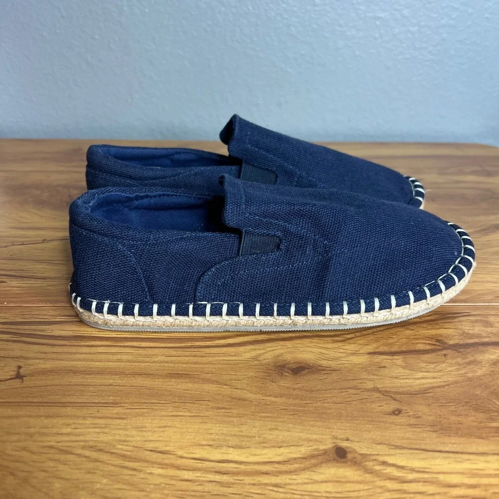 Gymboree Slip-On Shoes Kids Size 3 Navy Blue Espadrille Canvas Flats NEW